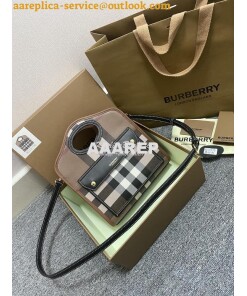 Replica Burberry Mini Dark Birch Brown E-canvas Pocket Bag 80146151