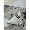 Replica Prada Triangle leather shoulder bag 1BH190 White