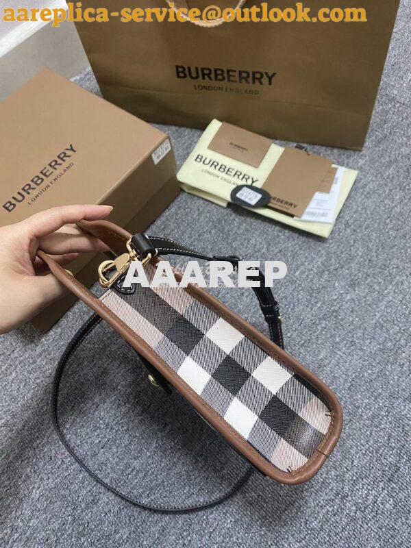 Replica Burberry Mini Dark Birch Brown E-canvas Pocket Bag 80146151 4