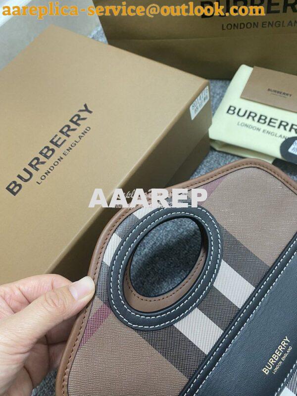 Replica Burberry Mini Dark Birch Brown E-canvas Pocket Bag 80146151 5