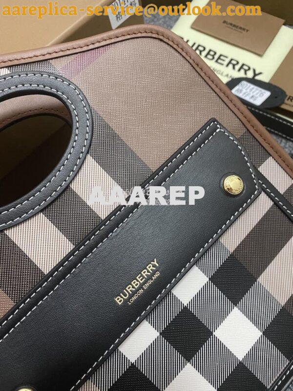 Replica Burberry Mini Dark Birch Brown E-canvas Pocket Bag 80146151 6