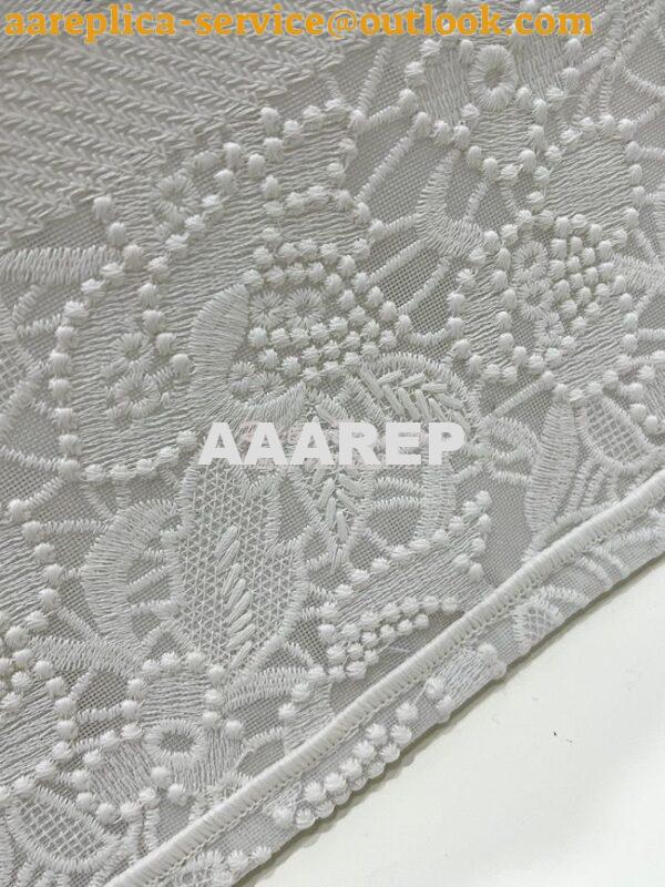 Replica Dior Book Tote bag in White Multicolor D-Lace Embroidery with 15
