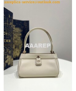 Replica Dior Small Key Bag Dusty Ivory Box Calfskin M1844