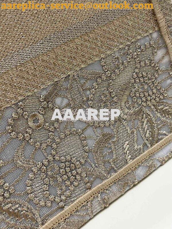 Replica Dior Book Tote bag in Gold-Tone D-Lace Embroidery with 3D Macr 17