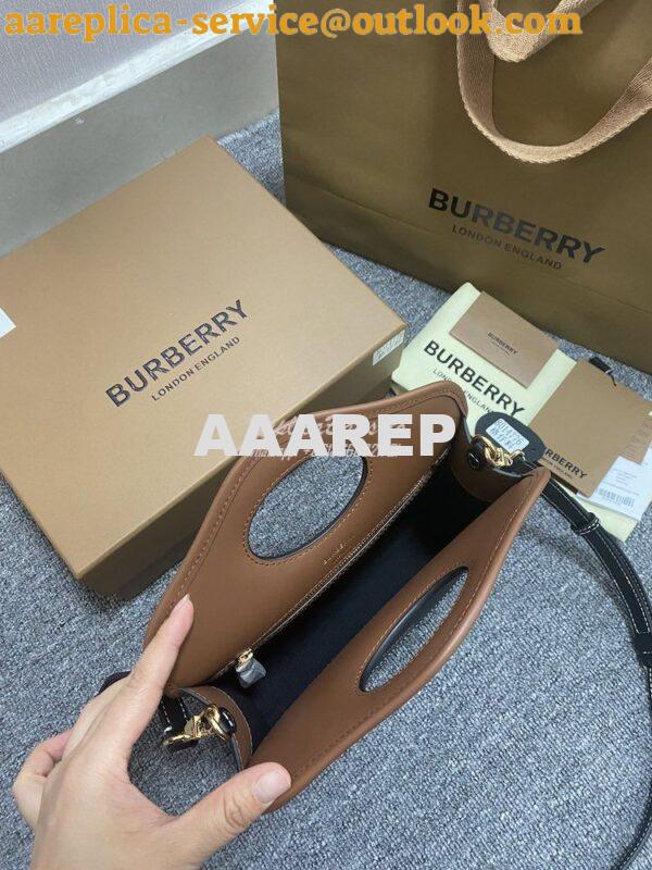 Replica Burberry Mini Dark Birch Brown E-canvas Pocket Bag 80146151 9