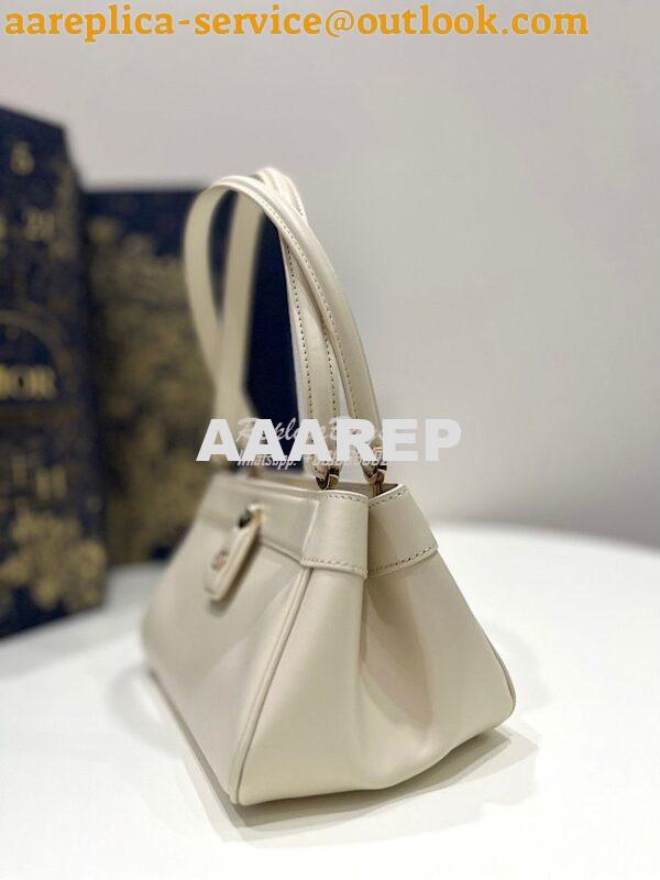 Replica Dior Small Key Bag Dusty Ivory Box Calfskin M1844 2