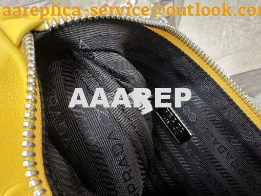Replica Prada Triangle leather shoulder bag 1BH190 Yellow 10