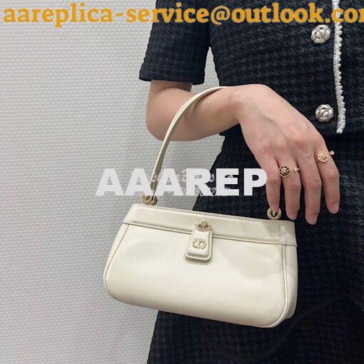 Replica Dior Small Key Bag Dusty Ivory Box Calfskin M1844 10