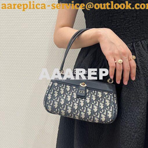 Replica Dior Small Key Bag Blue Oblique Jacquard M1844 3