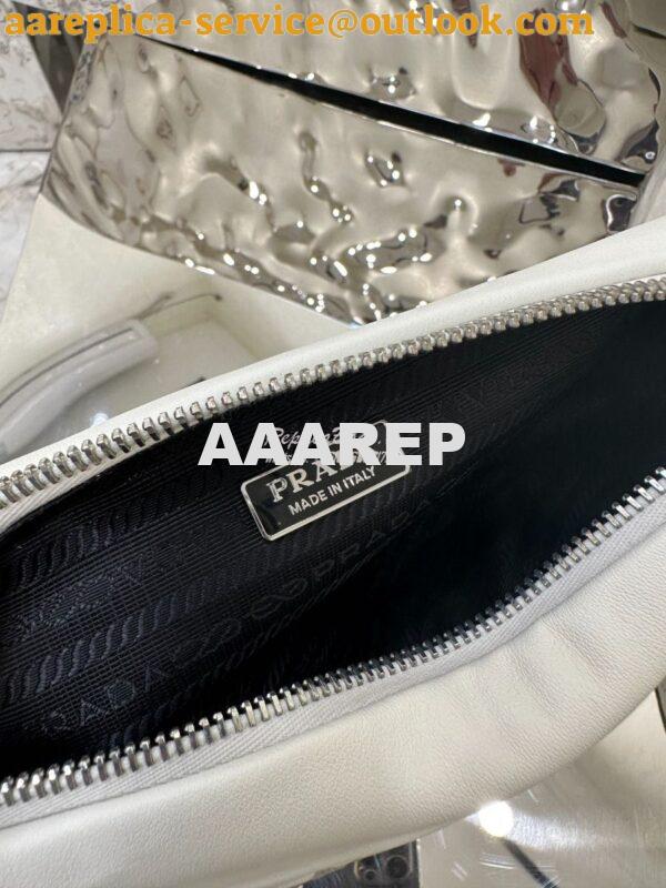 Replica Prada Triangle leather shoulder bag 1BH190 White 12