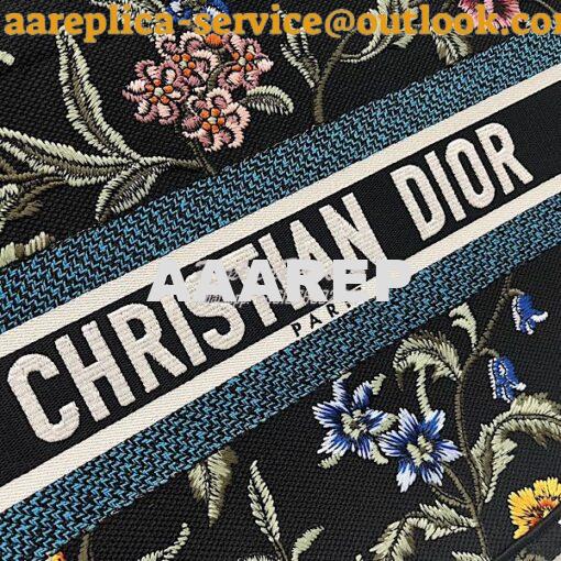 Replica Dior Book Tote bag in Black Multicolor Dior Petites Fleurs Emb 12