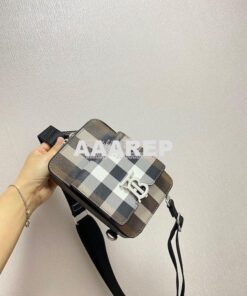 Replica Burberry Monogram Motif Check and Leather Crossbody Bag 805095