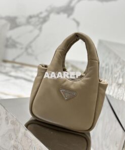 Replica Prada Small Padded Soft Nappa-Leather bag 1BA359 Desert Beige