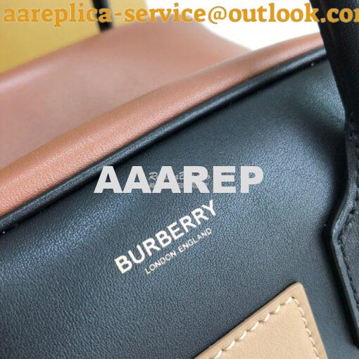 Replica Burberry Small Panelled Leather Cube Bag Black 8