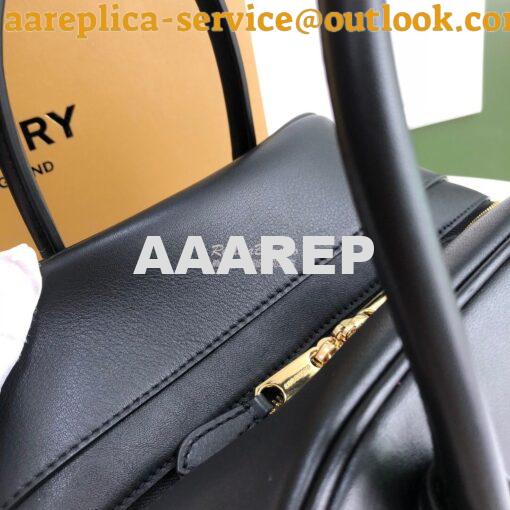 Replica Burberry Small Leather Cube Bag Black 5