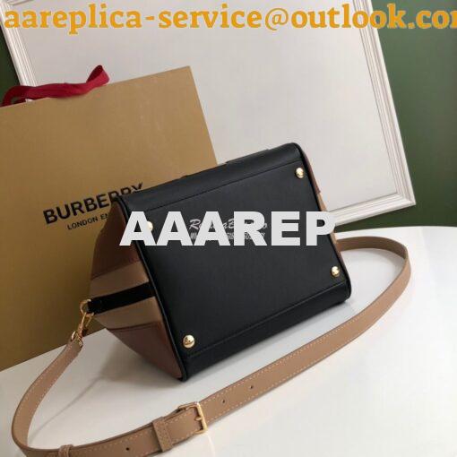 Replica Burberry Small Panelled Leather Cube Bag Black 11