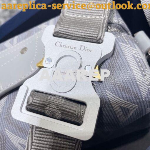 Replica Dior Lingot Pouch Gray CD Diamond Canvas and Smooth Calfskin 1 5
