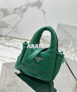 Replica Prada Small Padded Soft Nappa-Leather bag 1BA359 Green