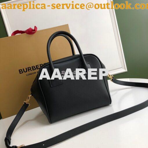 Replica Burberry Small Leather Cube Bag Black 8