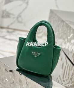 Replica Prada Small Padded Soft Nappa-Leather bag 1BA359 Green 2