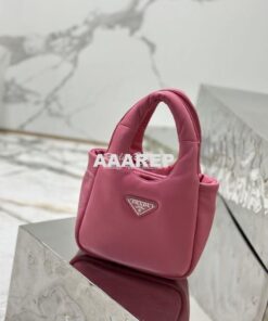Replica Prada Small Padded Soft Nappa-Leather bag 1BA359 Pink 2
