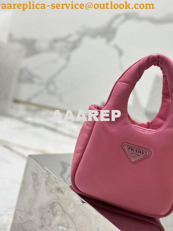 Replica Prada Small Padded Soft Nappa-Leather bag 1BA359 Pink 3