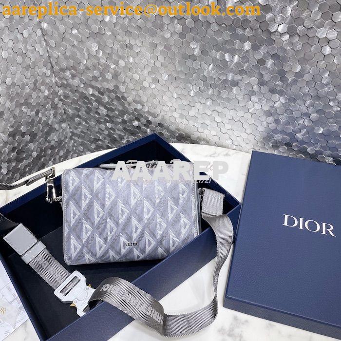 Replica Dior Lingot 22 Bag Gray CD Diamond Canvas 1ADPO249