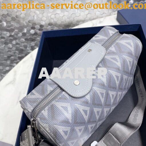 Replica Dior Lingot 22 Bag Gray CD Diamond Canvas 1ADPO249 3