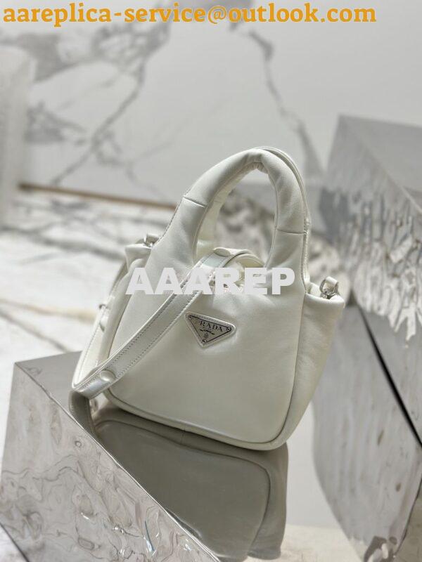 Replica Prada Small Padded Soft Nappa-Leather bag 1BA359 White