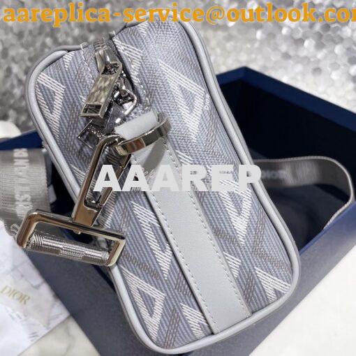 Replica Dior Lingot 22 Bag Gray CD Diamond Canvas 1ADPO249 4