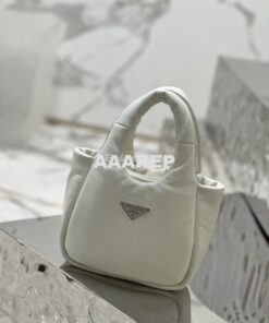 Replica Prada Small Padded Soft Nappa-Leather bag 1BA359 White 2