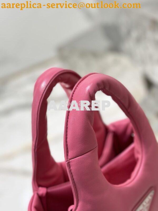 Replica Prada Small Padded Soft Nappa-Leather bag 1BA359 Pink 7