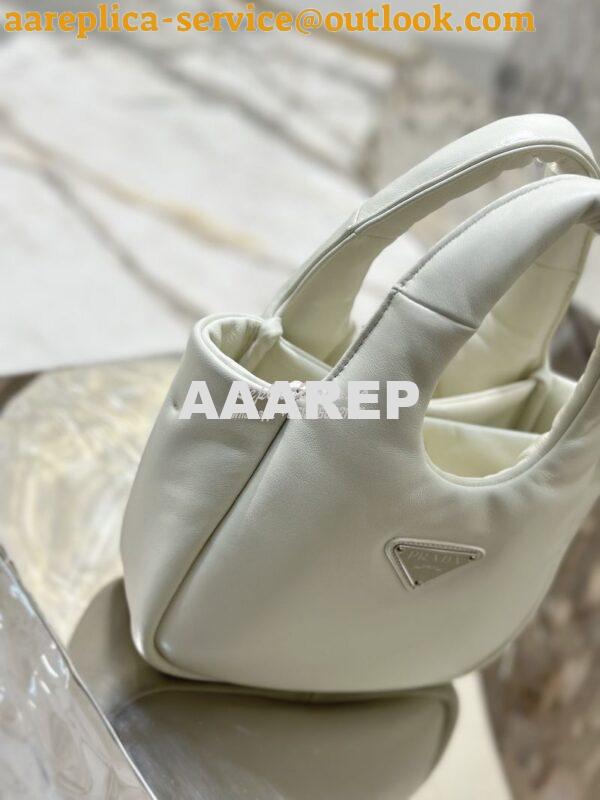 Replica Prada Small Padded Soft Nappa-Leather bag 1BA359 White 4