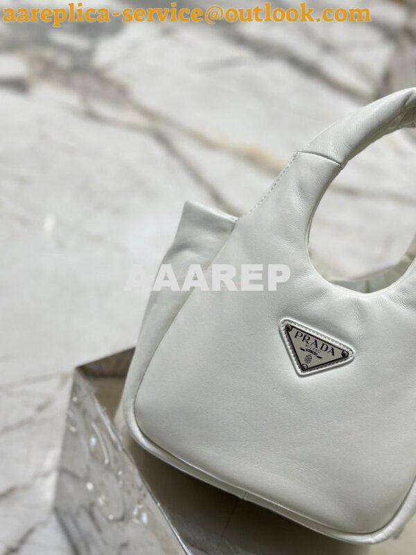 Replica Prada Small Padded Soft Nappa-Leather bag 1BA359 White 5