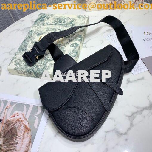 Replica Dior Saddle Bag Black Grained Calfskin 1ADPO093