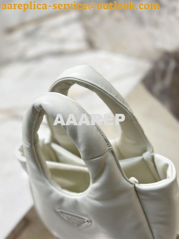 Replica Prada Small Padded Soft Nappa-Leather bag 1BA359 White 7