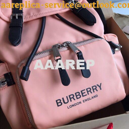 Replica Burberry The Medium Rucksack in Logo Print Nylon 80116201 Rose 4