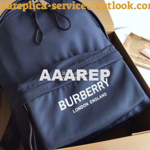 Replica Burberry Logo Print ECONYL® Backpack Navy 3