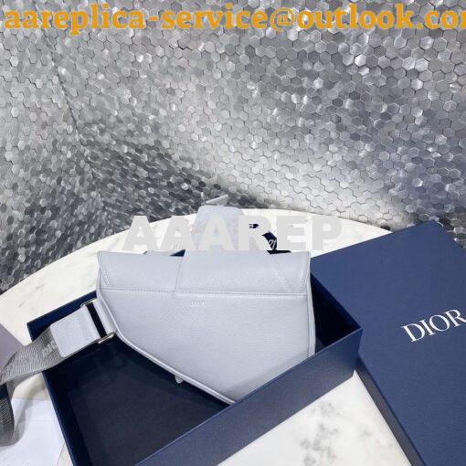 Replica Dior Saddle Bag Gray Grained Calfskin with 'Christian Dior 194 9