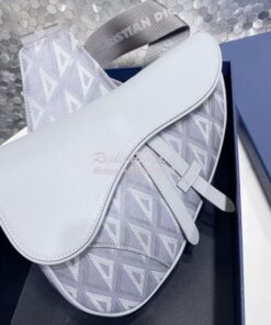 Replica Dior Saddle Gray CD Diamond Canvas and Smooth Calfskin 1ADPO09 2