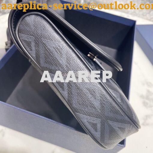 Replica Dior Saddle Black CD Diamond Canvas and Smooth Calfskin 1ADPO0 3