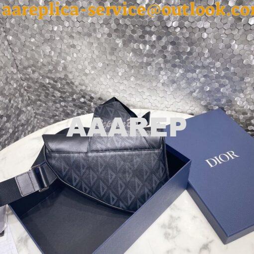 Replica Dior Saddle Black CD Diamond Canvas and Smooth Calfskin 1ADPO0 5