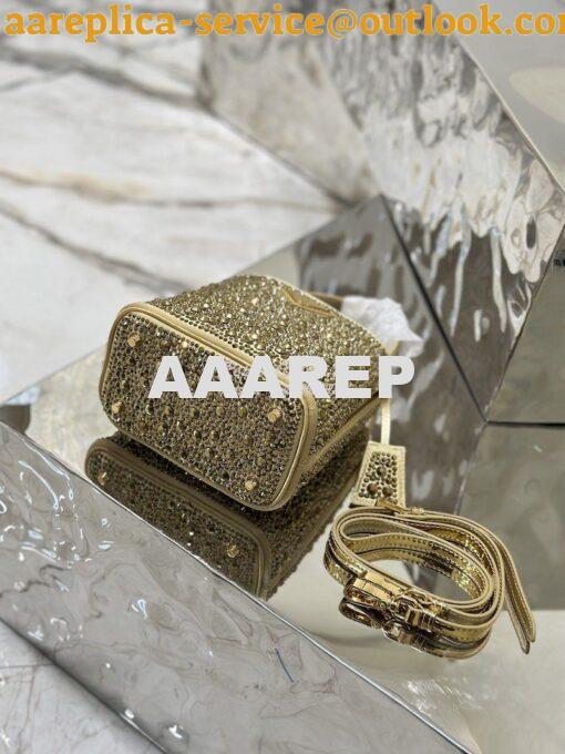 Replica Prada Panier Satin Bag With Crystals 1BA373 Platinum 12