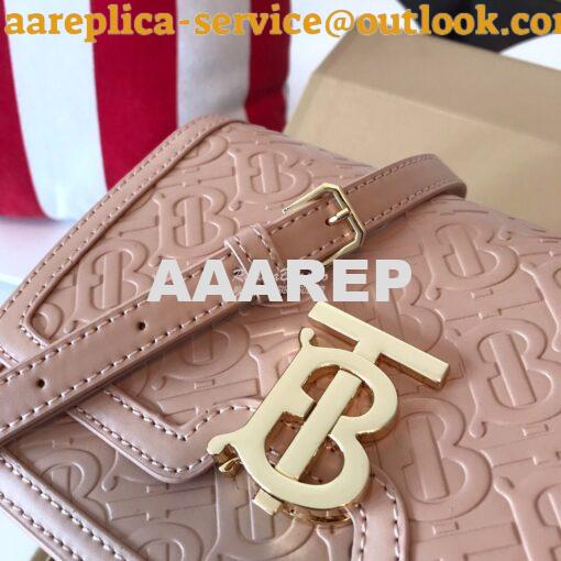 Replica Burberry Small Monogram Leather TB Bag 80140861 Rose beige 3