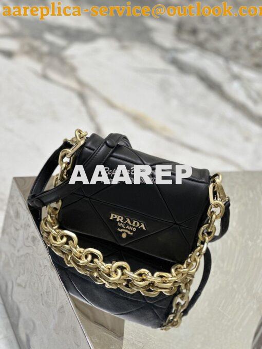 Replica Prada System Nappa Patchwork Shoulder Bag 1BD292 1BD328 Black 2