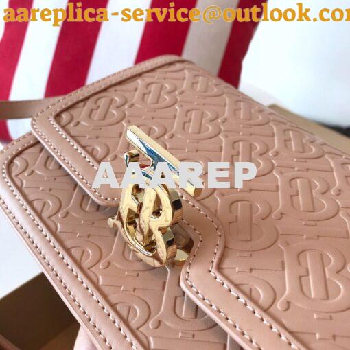 Replica Burberry Small Monogram Leather TB Bag 80140861 Rose beige 6