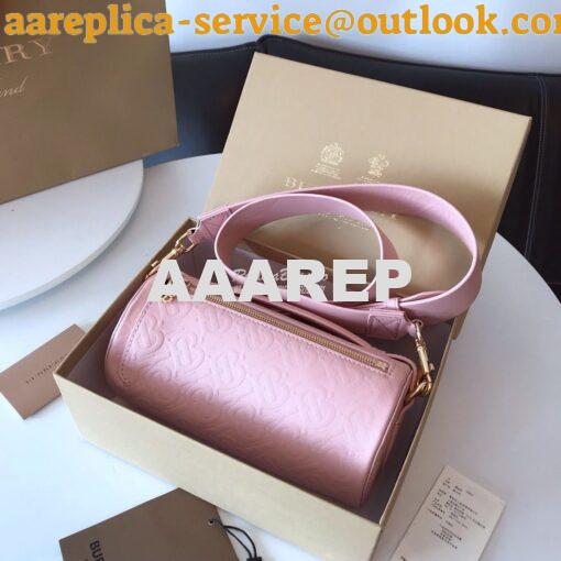 Replica Burberry The Monogram Leather Barrel Bag Rose beige