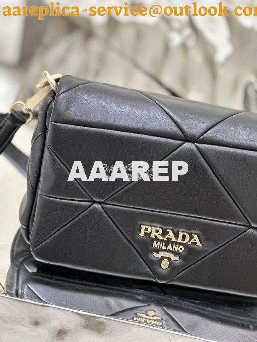 Replica Prada System Nappa Patchwork Shoulder Bag 1BD292 1BD328 Black 16