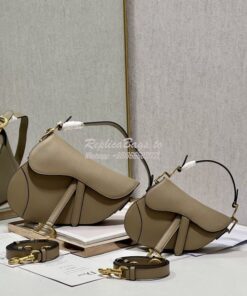 Replica Dior Saddle Bag With Strap Grained Calfskin M0455 Chestnut