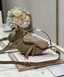 Replica Dior Saddle Bag With Strap Grained Calfskin M0455 Chestnut 2